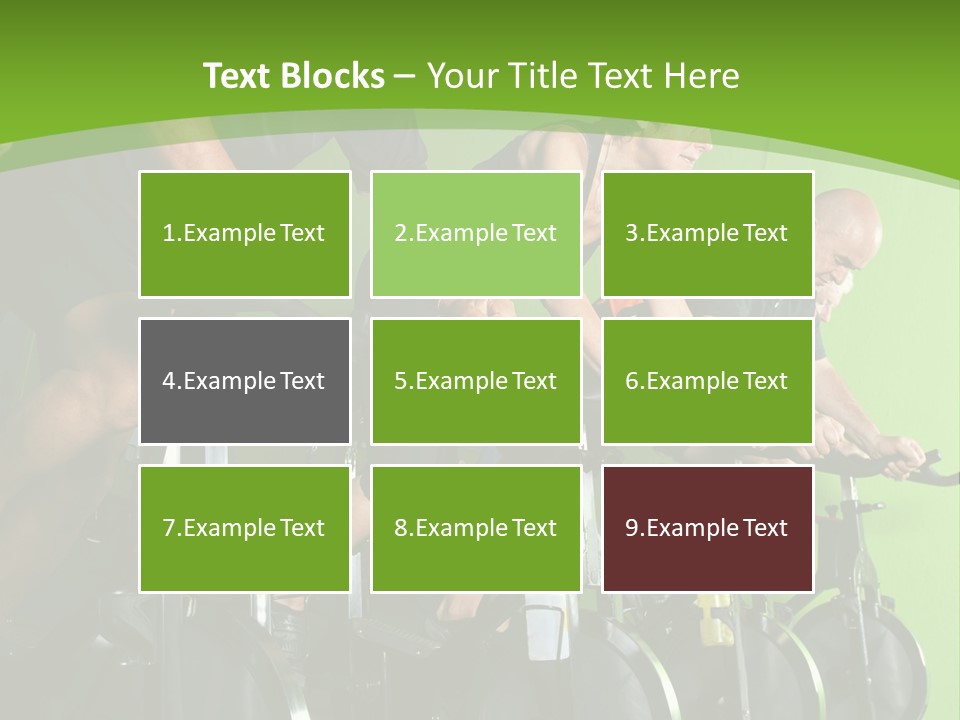 A Group Of People Riding Stationary Bikes In A Gym PowerPoint Template