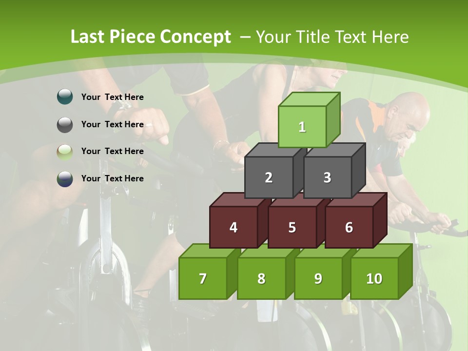 A Group Of People Riding Stationary Bikes In A Gym PowerPoint Template