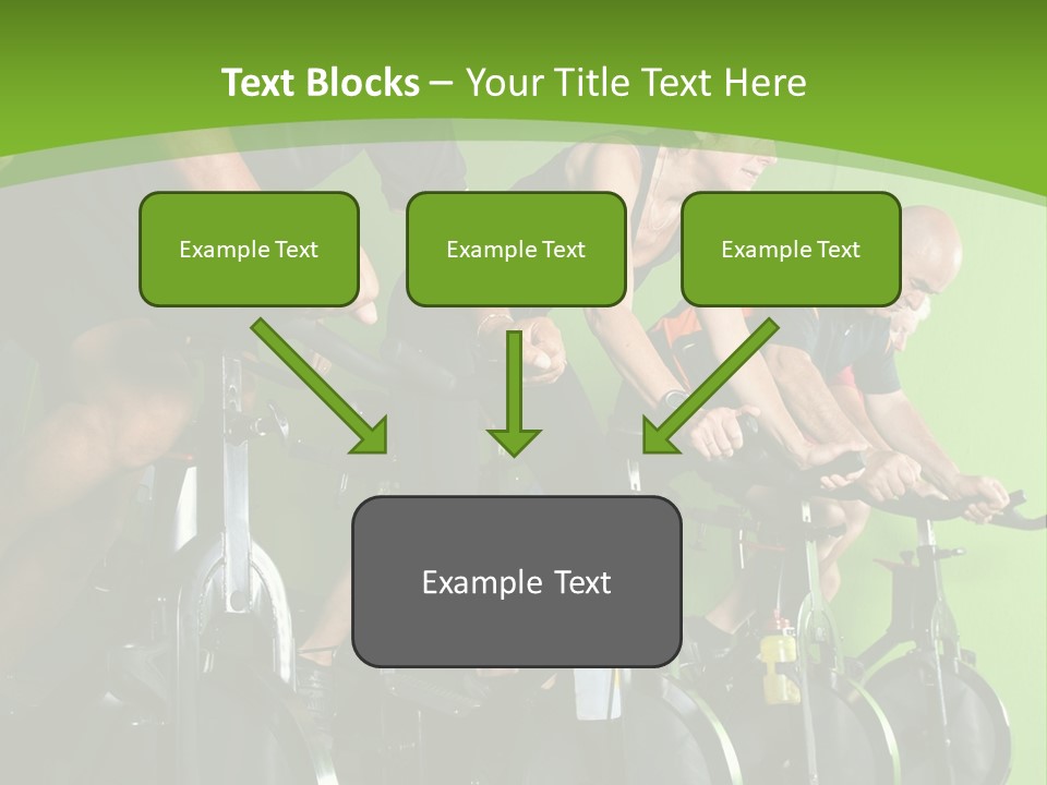 A Group Of People Riding Stationary Bikes In A Gym PowerPoint Template