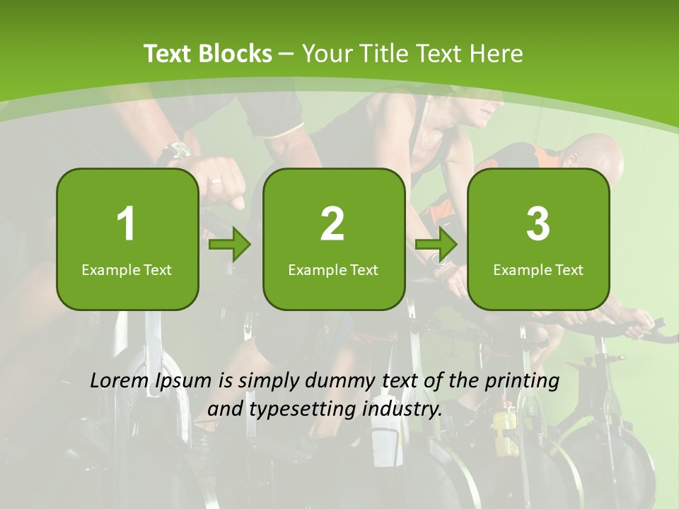 A Group Of People Riding Stationary Bikes In A Gym PowerPoint Template