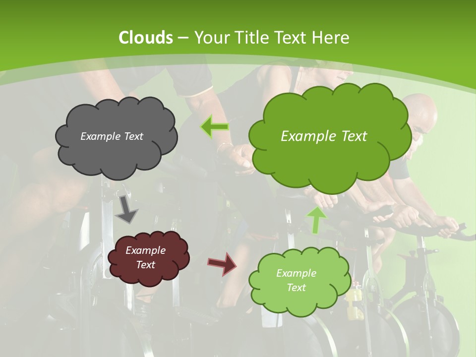 A Group Of People Riding Stationary Bikes In A Gym PowerPoint Template