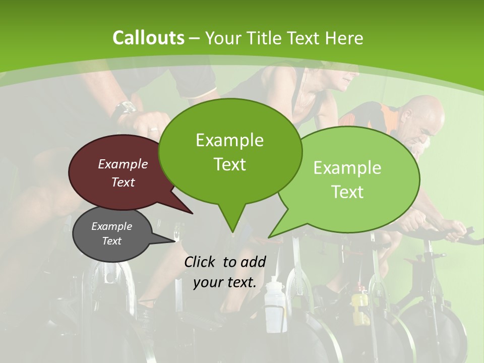 A Group Of People Riding Stationary Bikes In A Gym PowerPoint Template