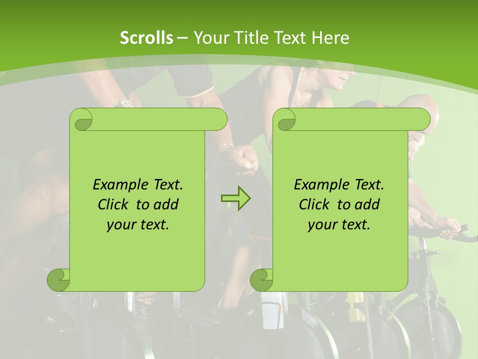 A Group Of People Riding Stationary Bikes In A Gym PowerPoint Template