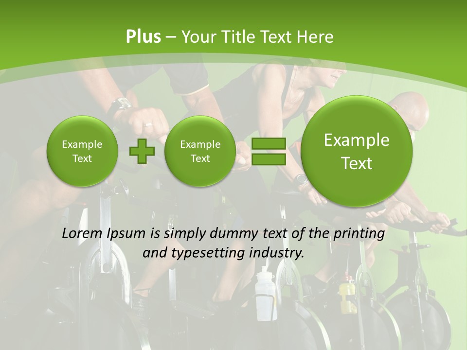 A Group Of People Riding Stationary Bikes In A Gym PowerPoint Template