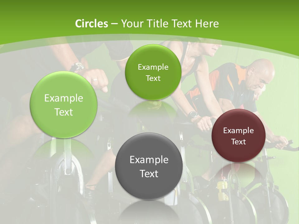 A Group Of People Riding Stationary Bikes In A Gym PowerPoint Template