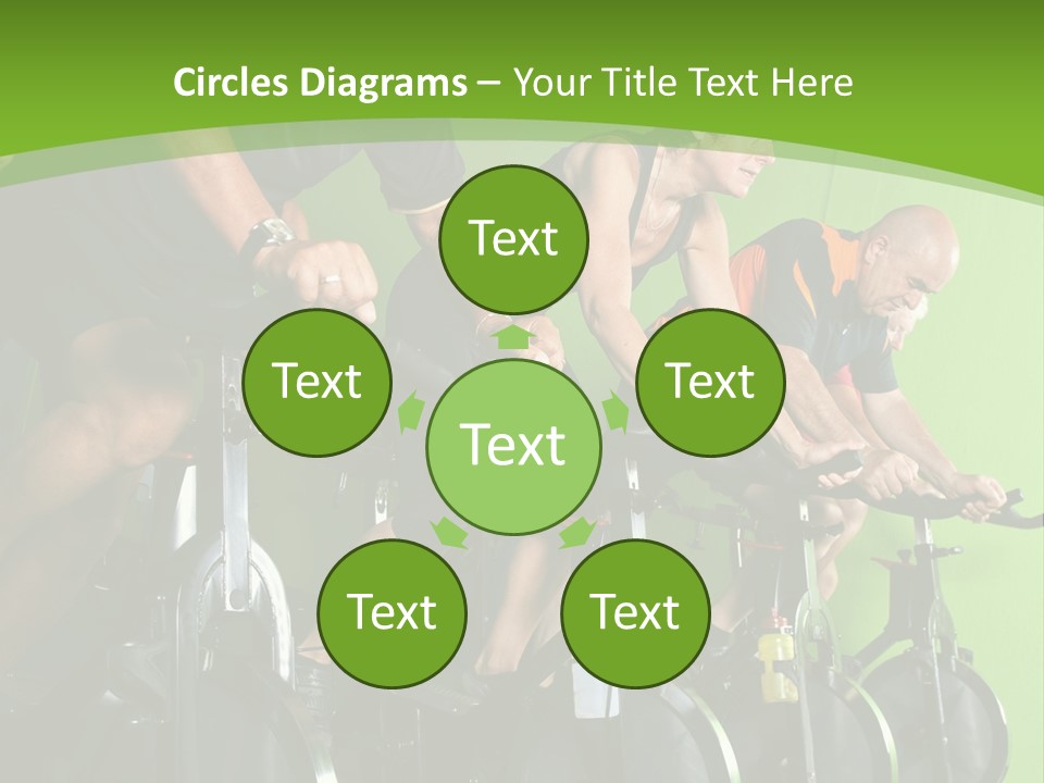A Group Of People Riding Stationary Bikes In A Gym PowerPoint Template