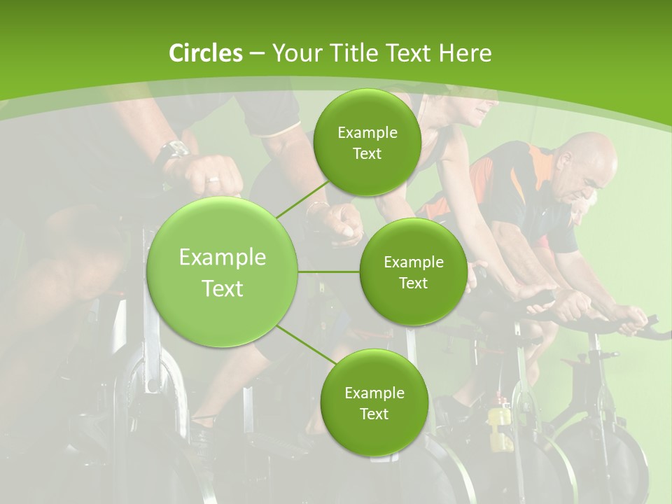 A Group Of People Riding Stationary Bikes In A Gym PowerPoint Template