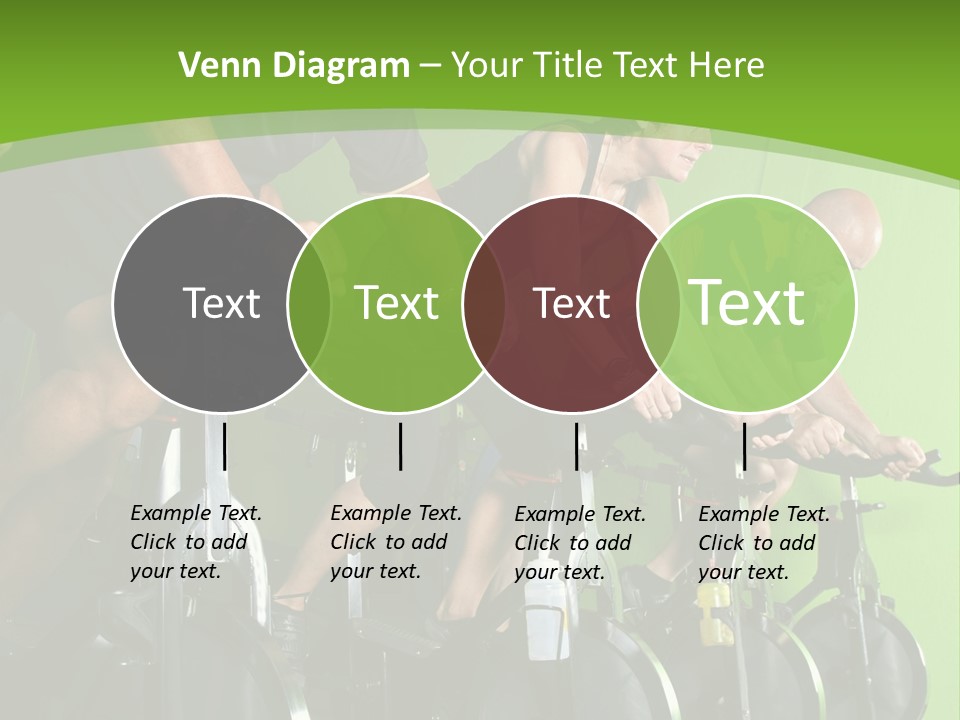 A Group Of People Riding Stationary Bikes In A Gym PowerPoint Template