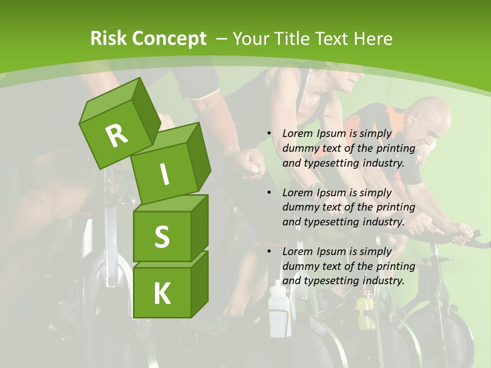 A Group Of People Riding Stationary Bikes In A Gym PowerPoint Template