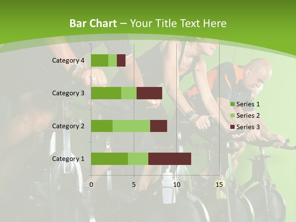 A Group Of People Riding Stationary Bikes In A Gym PowerPoint Template