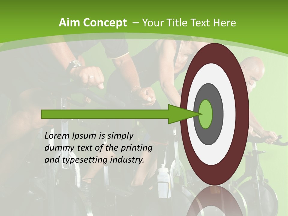A Group Of People Riding Stationary Bikes In A Gym PowerPoint Template