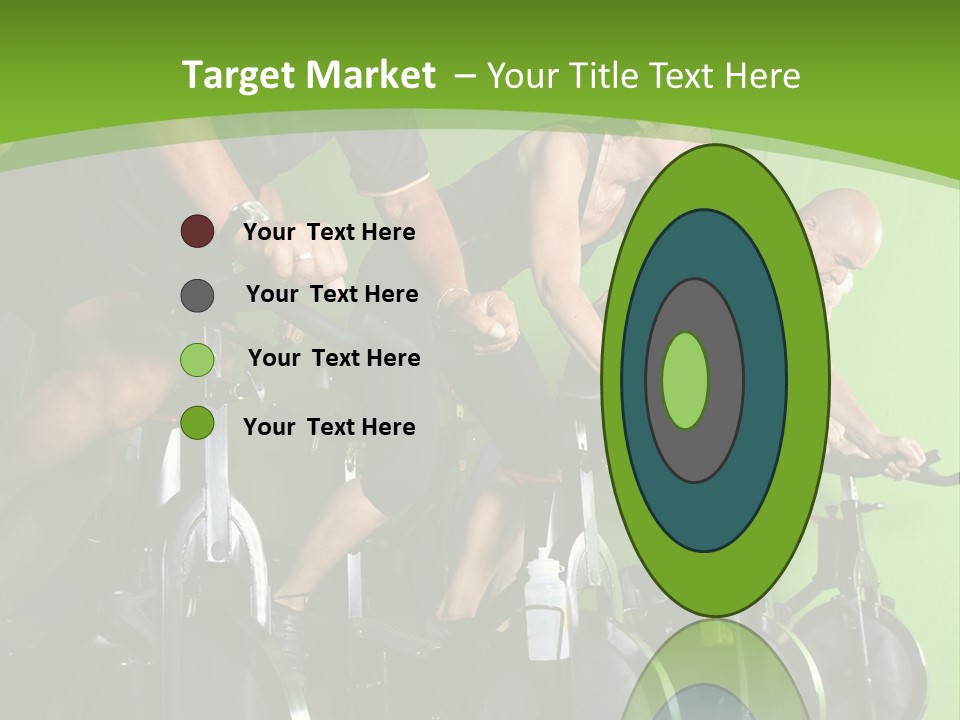 A Group Of People Riding Stationary Bikes In A Gym PowerPoint Template