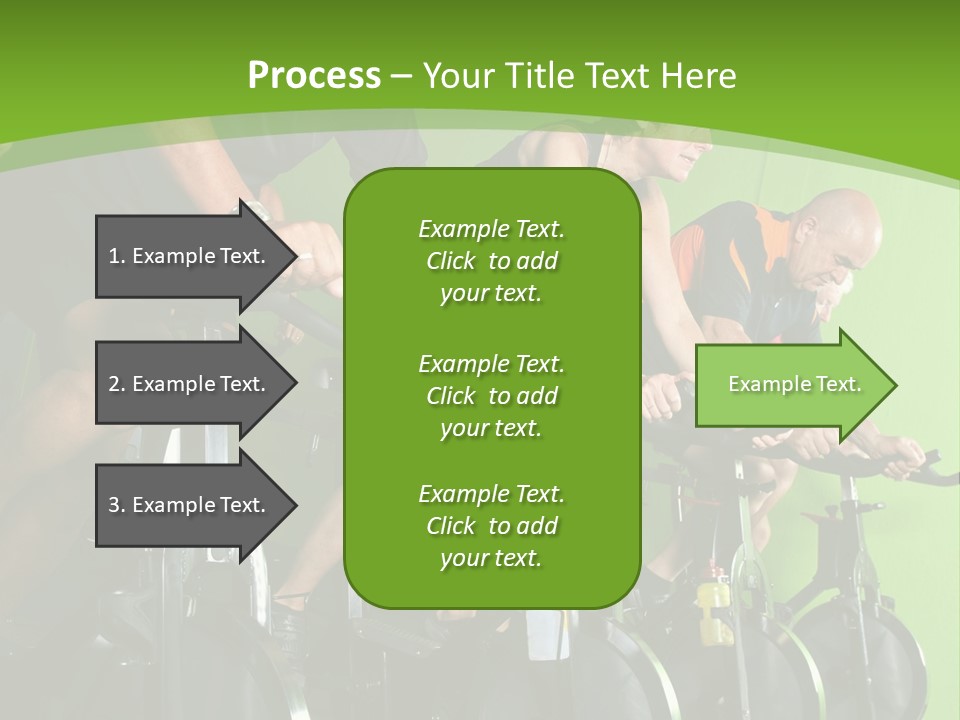 A Group Of People Riding Stationary Bikes In A Gym PowerPoint Template