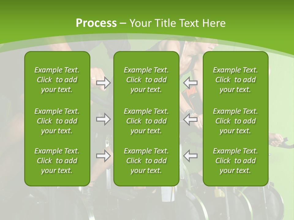 A Group Of People Riding Stationary Bikes In A Gym PowerPoint Template
