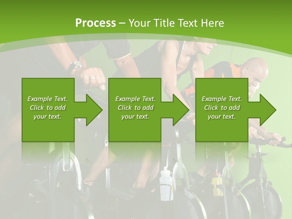 A Group Of People Riding Stationary Bikes In A Gym PowerPoint Template