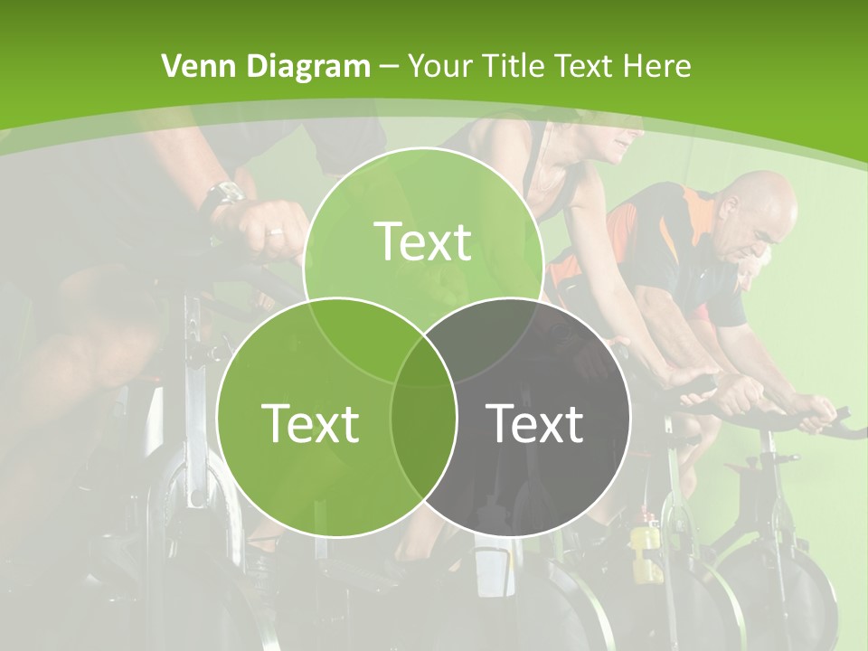 A Group Of People Riding Stationary Bikes In A Gym PowerPoint Template