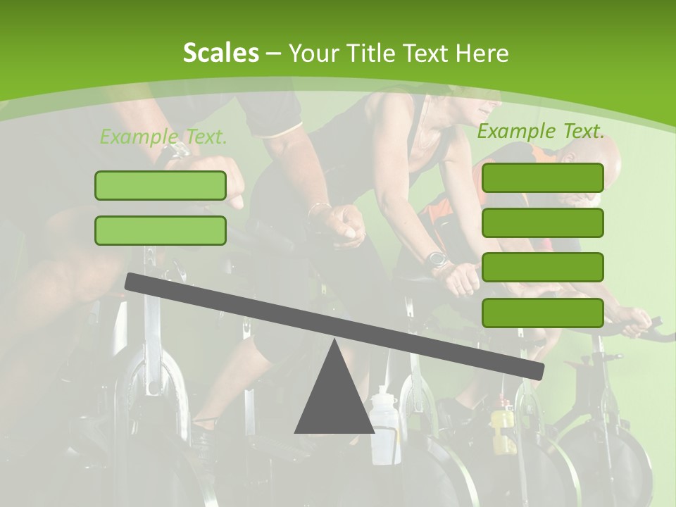 A Group Of People Riding Stationary Bikes In A Gym PowerPoint Template