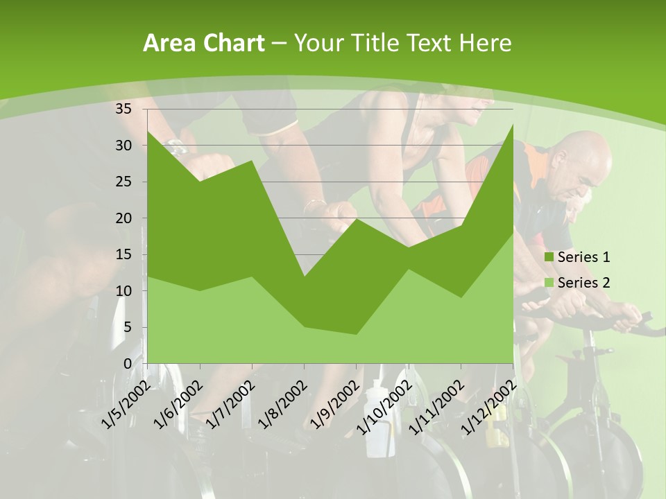 A Group Of People Riding Stationary Bikes In A Gym PowerPoint Template
