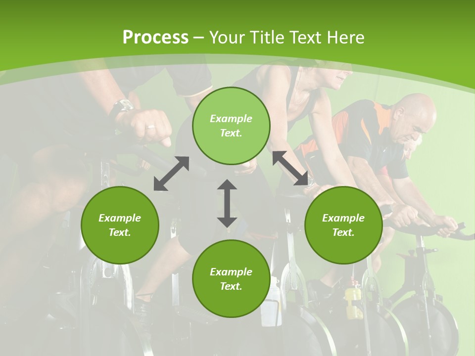 A Group Of People Riding Stationary Bikes In A Gym PowerPoint Template