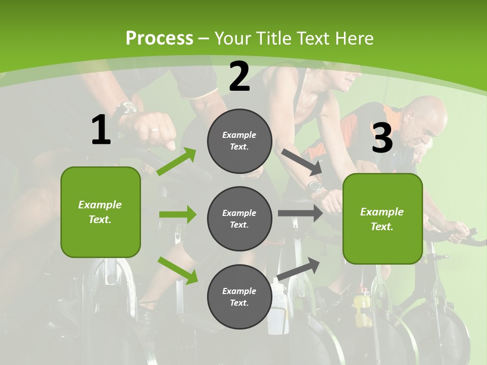 A Group Of People Riding Stationary Bikes In A Gym PowerPoint Template