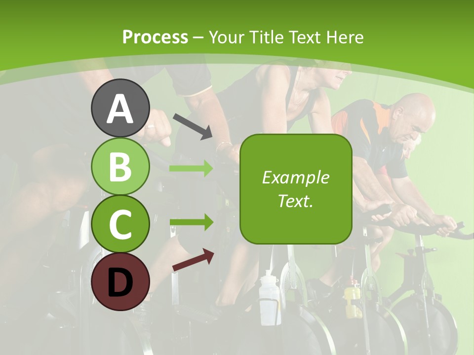 A Group Of People Riding Stationary Bikes In A Gym PowerPoint Template