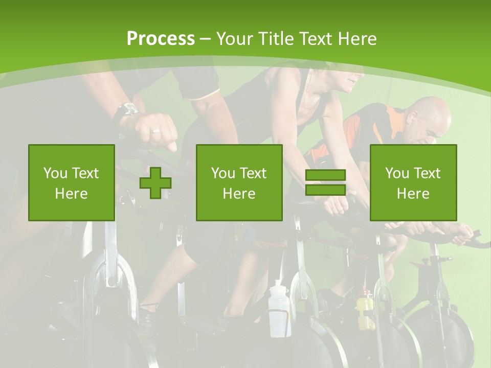 A Group Of People Riding Stationary Bikes In A Gym PowerPoint Template