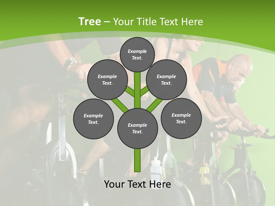 A Group Of People Riding Stationary Bikes In A Gym PowerPoint Template