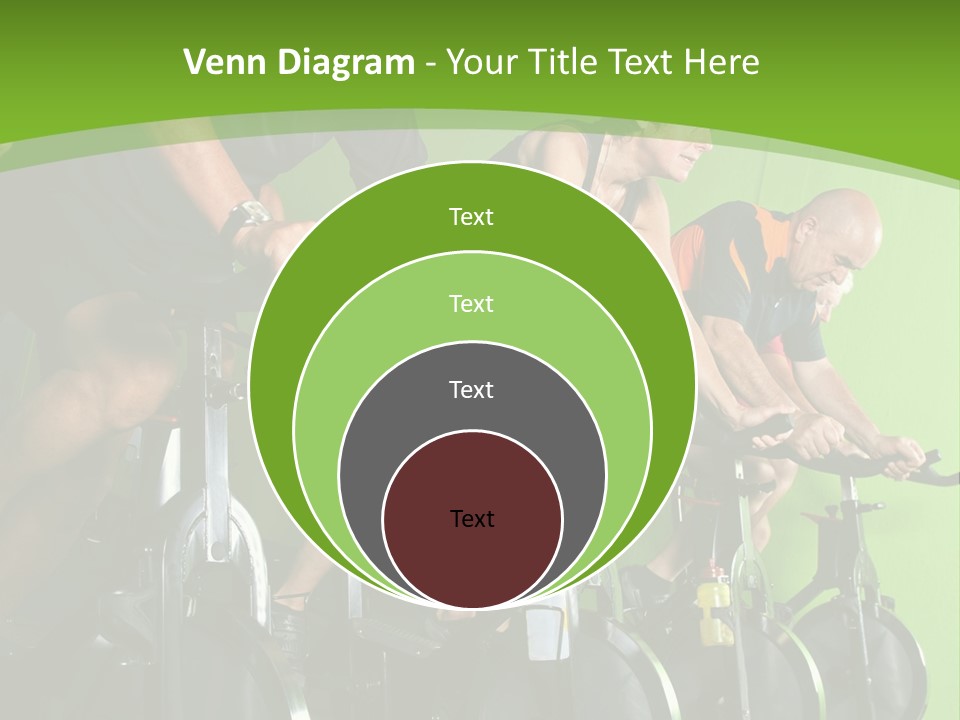 A Group Of People Riding Stationary Bikes In A Gym PowerPoint Template