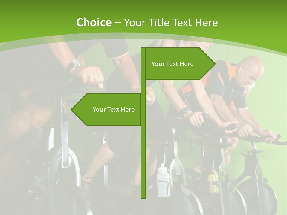 A Group Of People Riding Stationary Bikes In A Gym PowerPoint Template