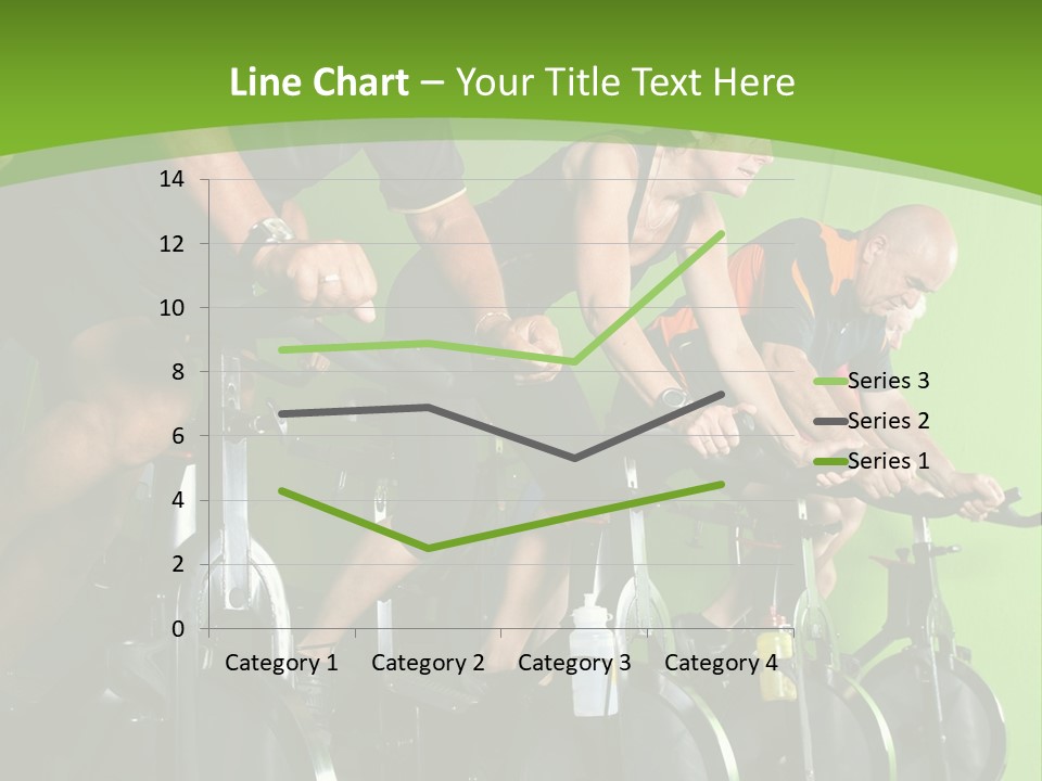 A Group Of People Riding Stationary Bikes In A Gym PowerPoint Template
