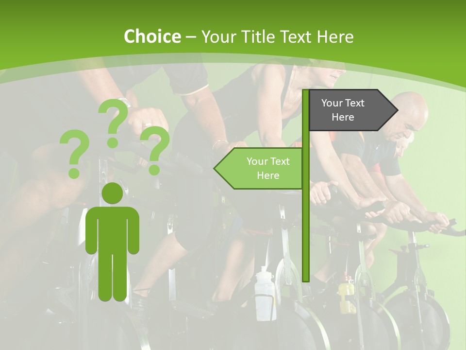 A Group Of People Riding Stationary Bikes In A Gym PowerPoint Template