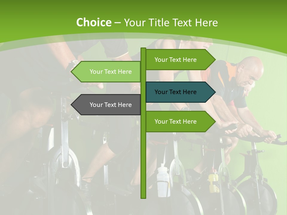 A Group Of People Riding Stationary Bikes In A Gym PowerPoint Template