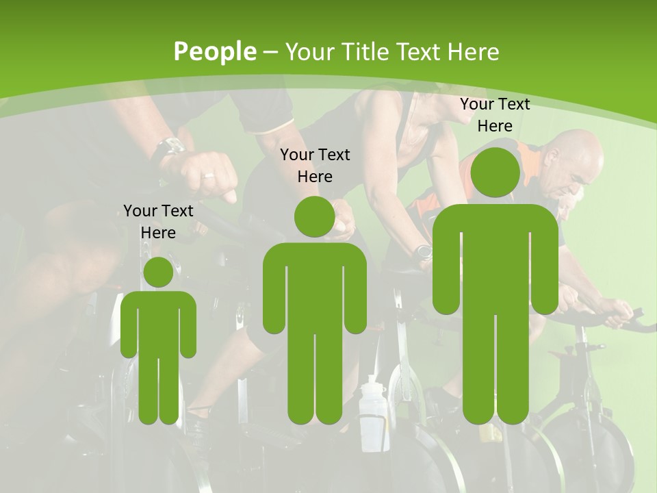 A Group Of People Riding Stationary Bikes In A Gym PowerPoint Template