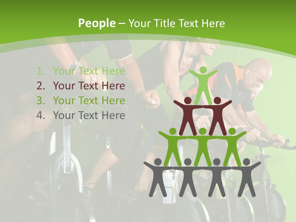 A Group Of People Riding Stationary Bikes In A Gym PowerPoint Template