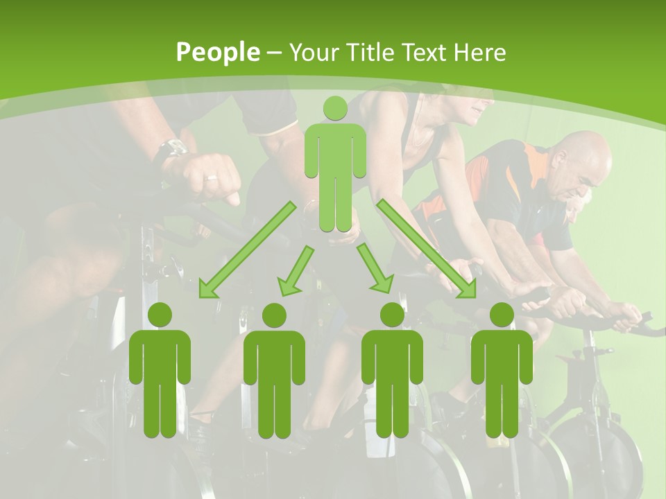 A Group Of People Riding Stationary Bikes In A Gym PowerPoint Template