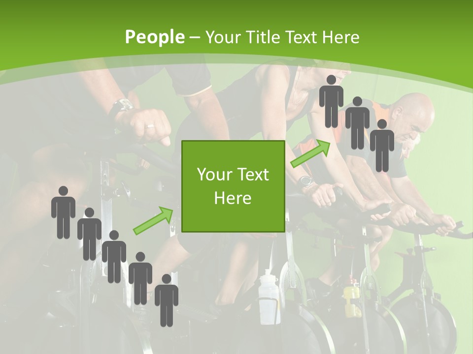 A Group Of People Riding Stationary Bikes In A Gym PowerPoint Template