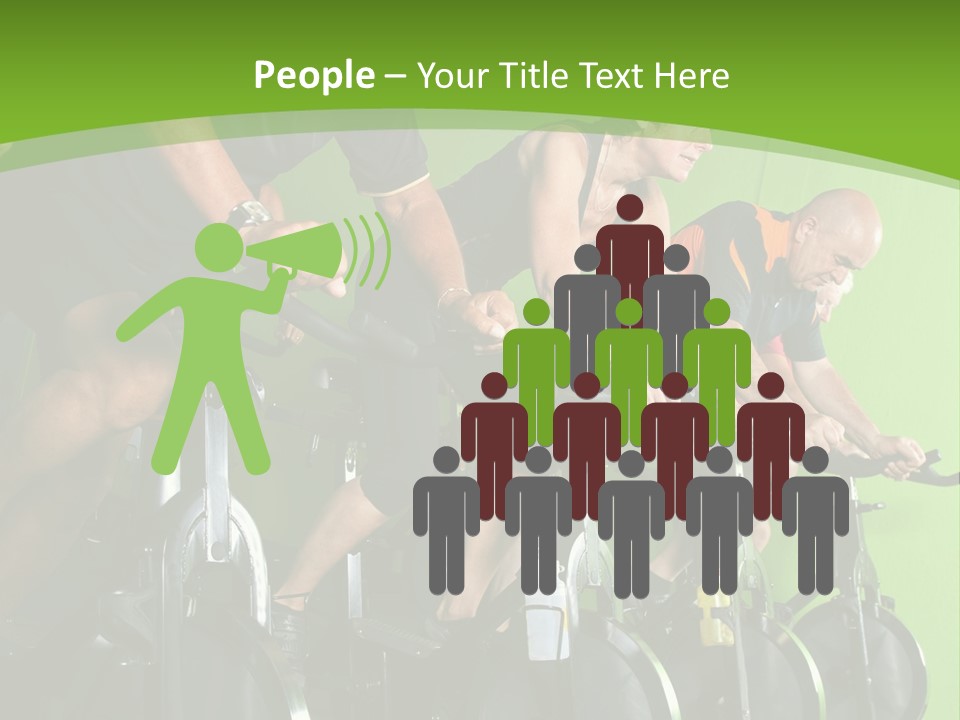 A Group Of People Riding Stationary Bikes In A Gym PowerPoint Template