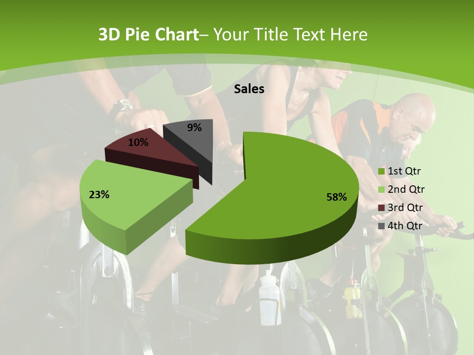 A Group Of People Riding Stationary Bikes In A Gym PowerPoint Template