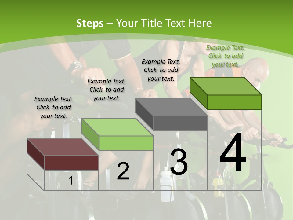 A Group Of People Riding Stationary Bikes In A Gym PowerPoint Template