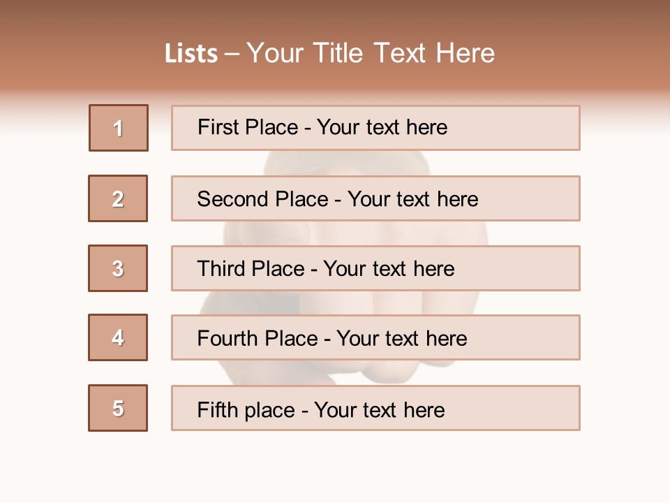 Pointing Hand On White Background PowerPoint Template
