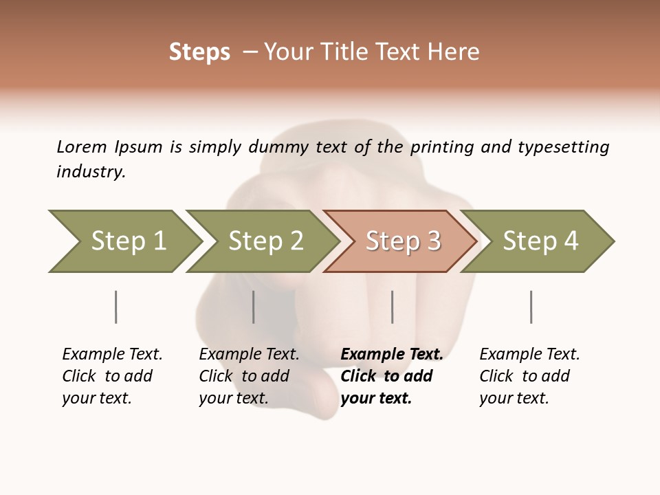 Pointing Hand On White Background PowerPoint Template