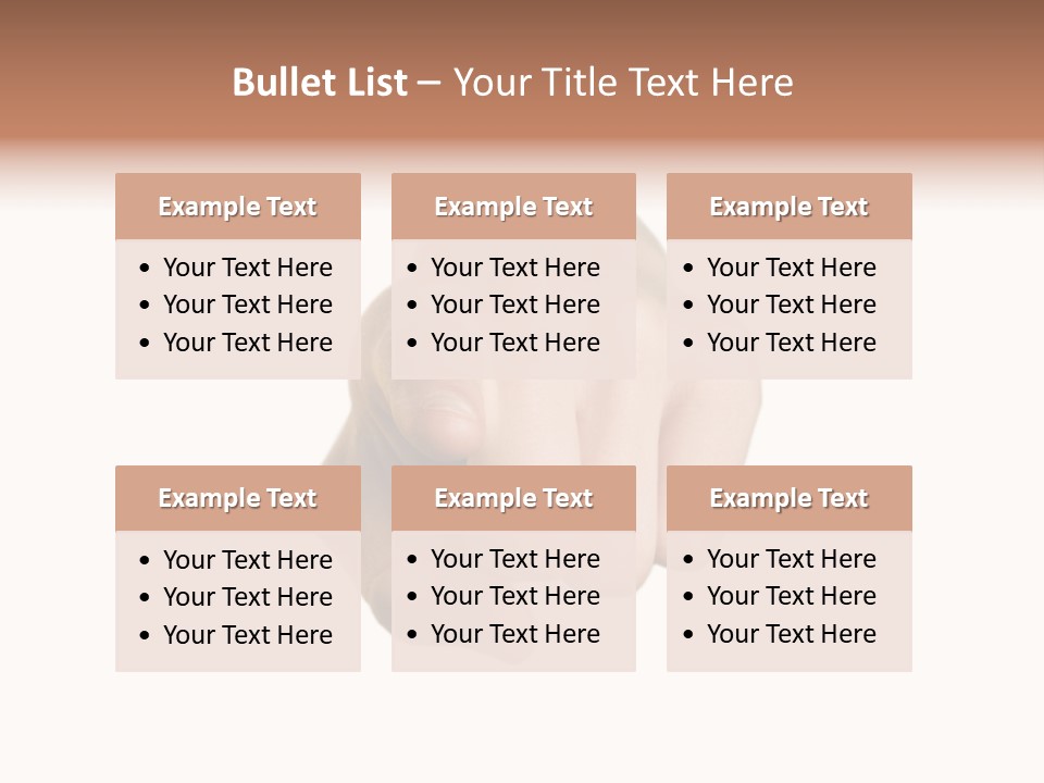 Pointing Hand On White Background PowerPoint Template