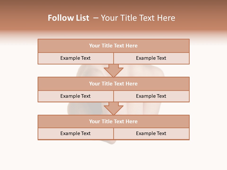 Pointing Hand On White Background PowerPoint Template