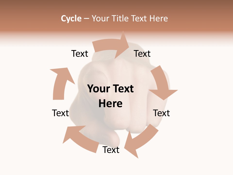 Pointing Hand On White Background PowerPoint Template