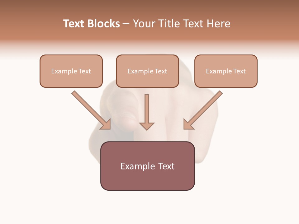 Pointing Hand On White Background PowerPoint Template
