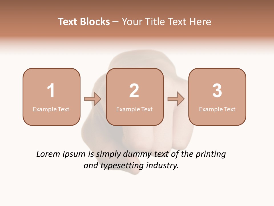 Pointing Hand On White Background PowerPoint Template