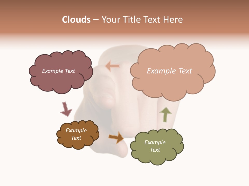 Pointing Hand On White Background PowerPoint Template