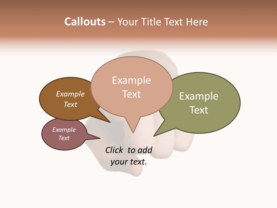 Pointing Hand On White Background PowerPoint Template