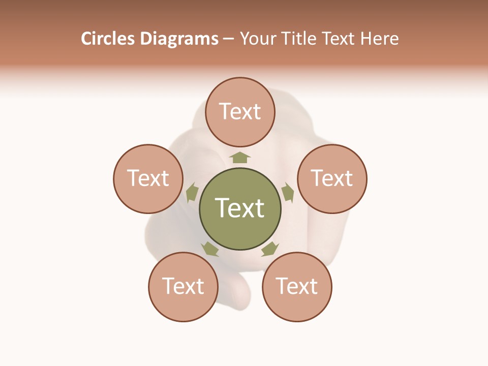 Pointing Hand On White Background PowerPoint Template