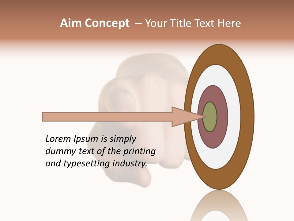 Pointing Hand On White Background PowerPoint Template